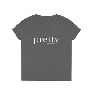  PRETTY amazing Women's V Neck T-shirt, Cute Graphic Tee V-neck2XLCharcoal