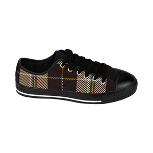Designer Collection in Plaid (Dark Brown) Women's Low Top Canvas Shoes Shoes US-7.5-Black-sole The Middle Aged Groove