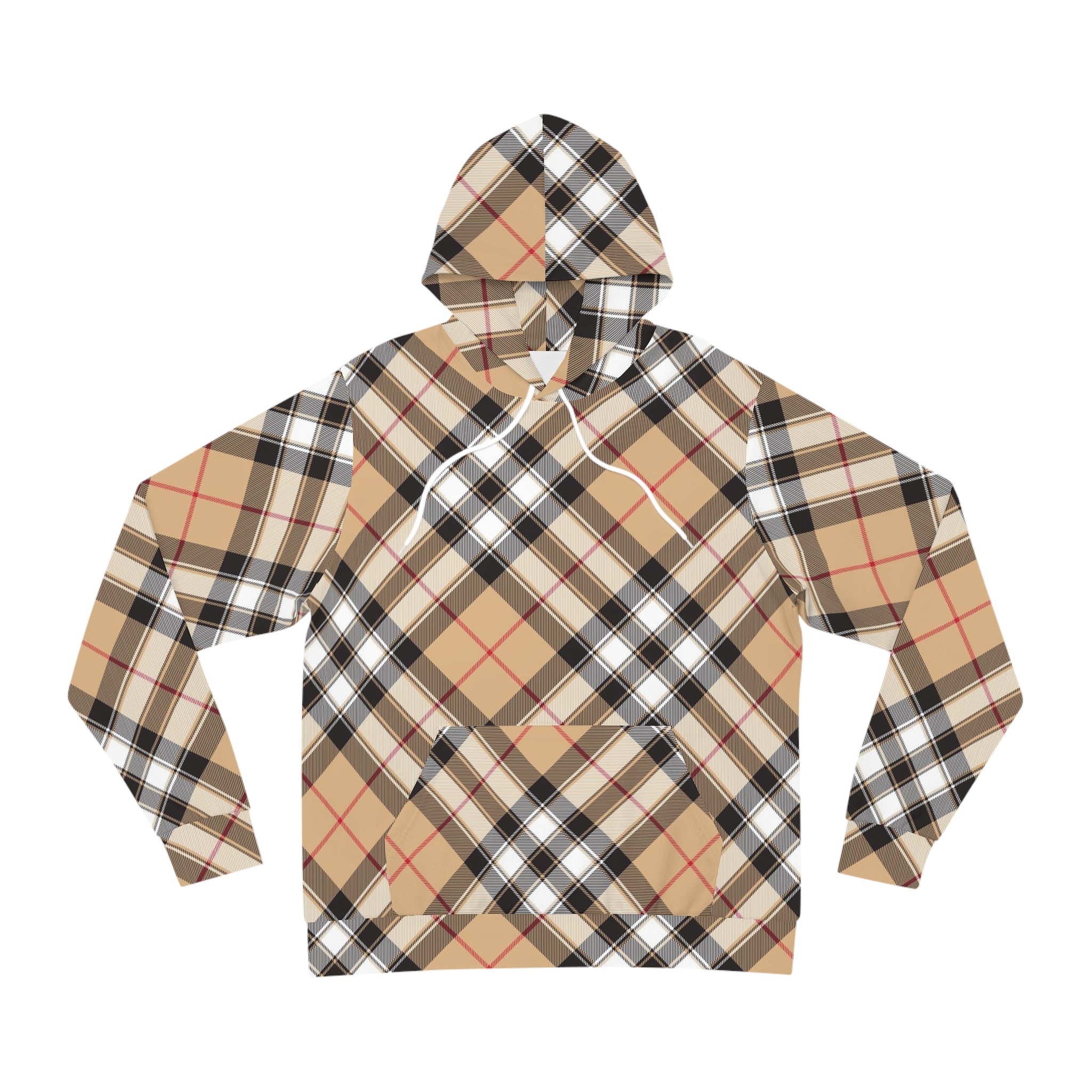  Groove Collection in Plaid (Red Line) Large Print Pullover Fashion Hoodie All Over Prints2XLSeamthreadcolorautomaticallymatchedtodesign