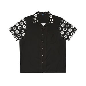  Groove Collection Trilogy of Icons Solid Block (Black, White) Unisex Gender Neutral Black Button Up Shirt, Hawaiian Shirt Men's Shirts5XLWhite