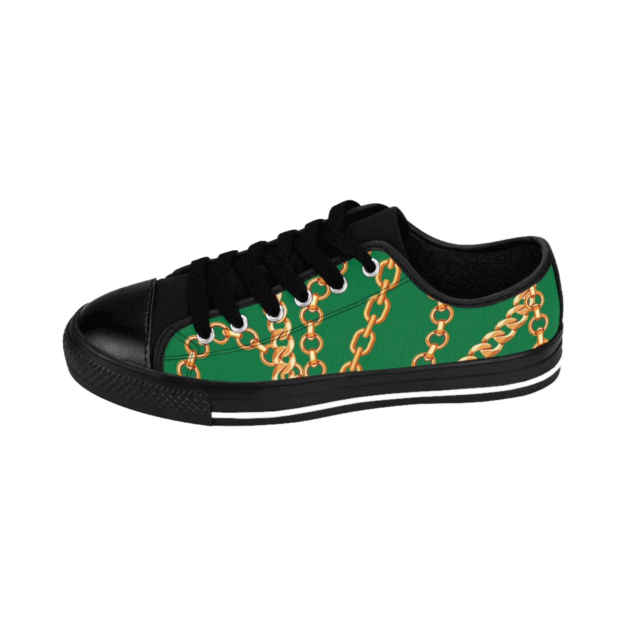 Designer Collection (Chains for Days) Kelly Green Women's Low Top Canvas Shoes Shoes  The Middle Aged Groove