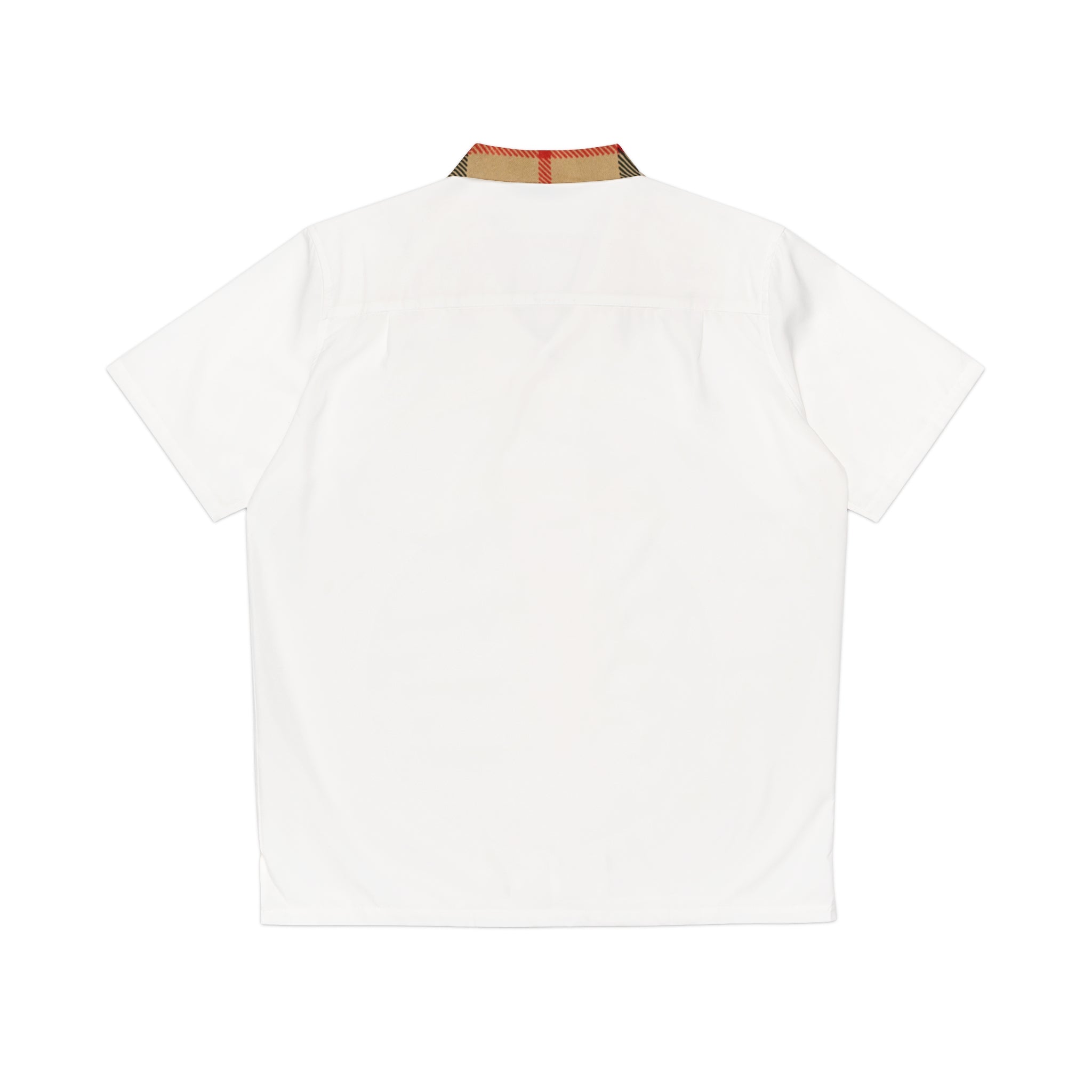  Groove Collection in Dark Plaid Left Pattern White Unisex Gender Neutral Button Up Shirt Button Up Shirt
