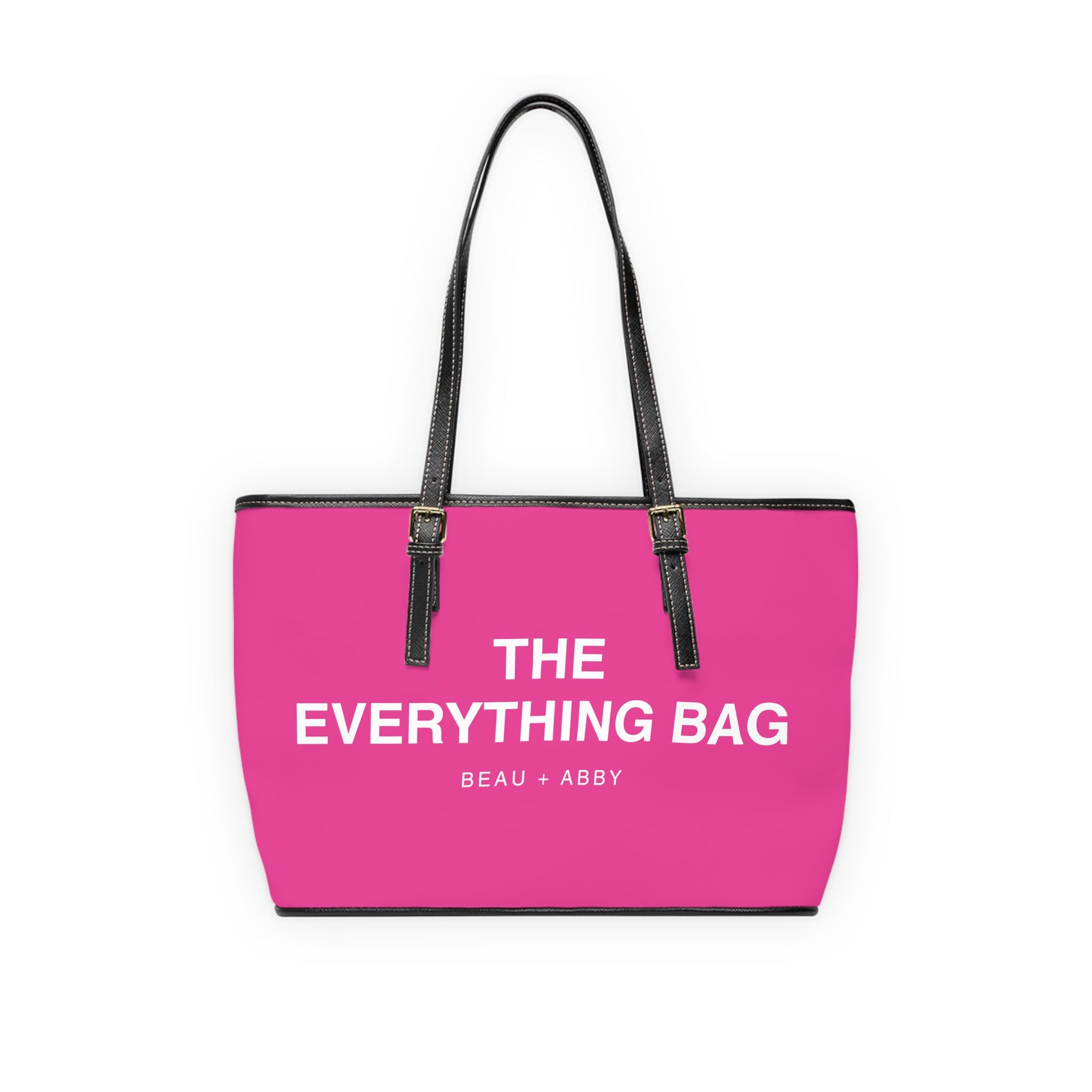  Casual Wear Accessories "Everything Bag" PU Leather Shoulder Bag in Barbie Pink, Tote Bag Bags