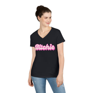  Bitchie (Barbie) Funny Women's V Neck T-shirt, Cute Graphic Tee V-neck