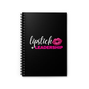 Lipstick + Leadership (Pink Sparkle Lips) Spiral Notebook - Ruled Line, Makeup Journal, Beauty Business Notebook Paper products One-Size The Middle Aged Groove