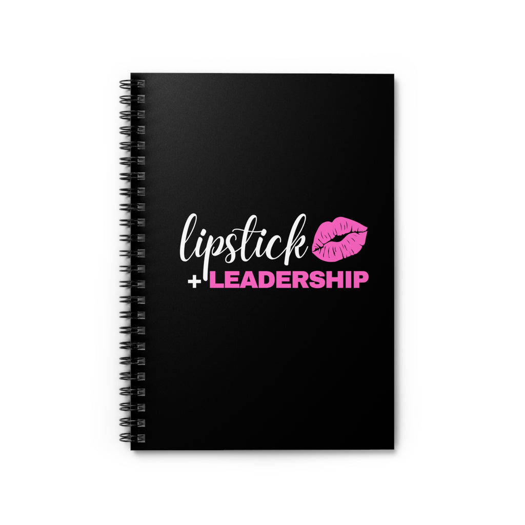 Lipstick + Leadership (Pink Lips) Spiral Notebook, Beauty Business Journal Paper products One-Size The Middle Aged Groove