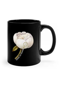 BITCH IN BLOOM (Cream Peony) Flower Power 11oz Black Coffee Mug Mug