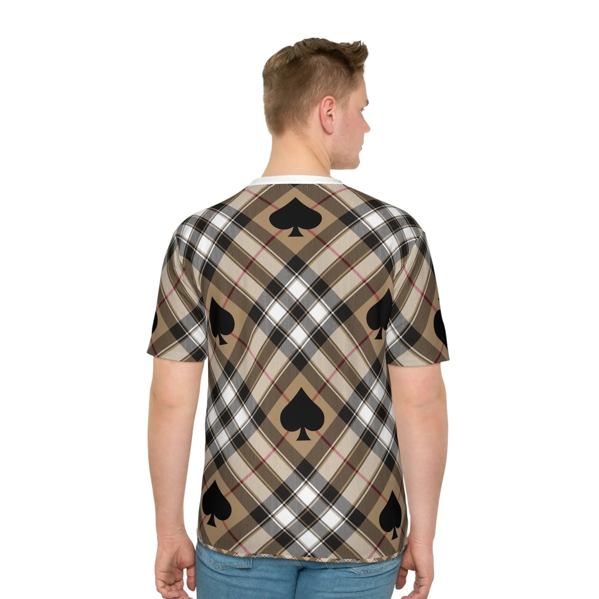  Beau Beige Ace of Spades Men's Loose T-shirt All Over Prints