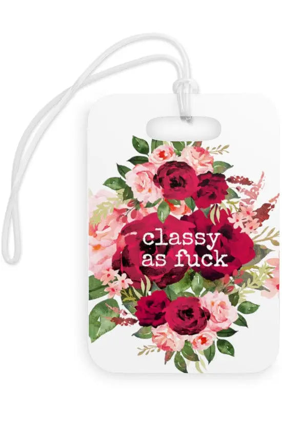 CLASSY AS FUCK (White) Luggage Tag Accessories