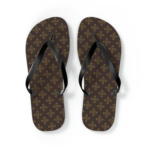  Designer Collection (Flower Power) Brown Flip Flops FlipflopsLBlack