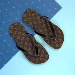  Designer Collection (Flower Power) Brown Flip Flops Flipflops