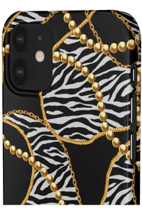 Groove Designer Collection (Black and White Animal Print Swirl + Pearls) Snap Phone Case