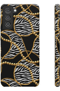 Groove Designer Collection (Black and White Animal Print Swirl + Pearls) Snap Phone Case