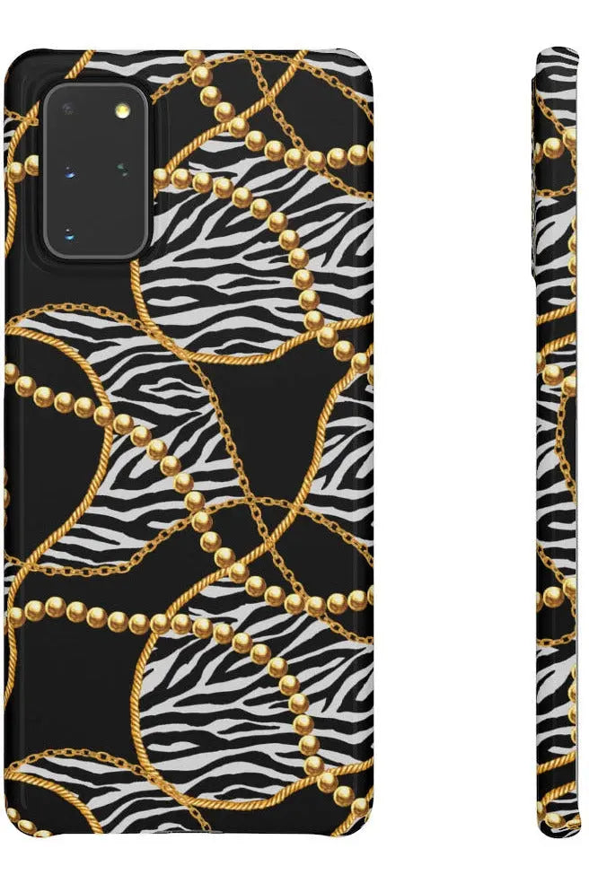 Groove Designer Collection (Black and White Animal Print Swirl + Pearls) Snap Phone Case