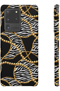 Groove Designer Collection (Black and White Animal Print Swirl + Pearls) Snap Phone Case