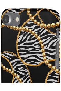 Groove Designer Collection (Black and White Animal Print Swirl + Pearls) Snap Phone Case