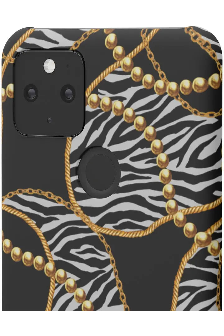 Groove Designer Collection (Black and White Animal Print Swirl + Pearls) Snap Phone Case