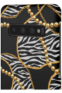 Groove Designer Collection (Black and White Animal Print Swirl + Pearls) Snap Phone Case