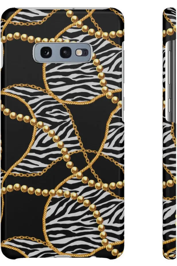 Groove Designer Collection (Black and White Animal Print Swirl + Pearls) Snap Phone Case