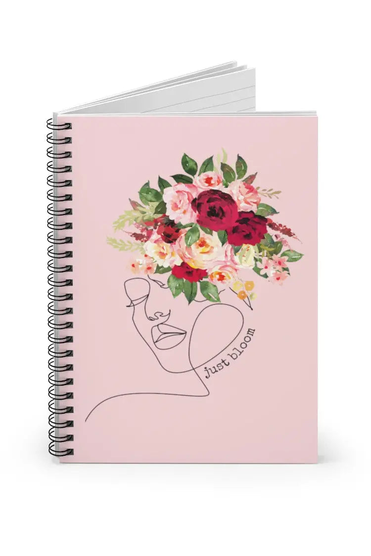 JUST BLOOM Bouquet (Light Pink) Female Empowerment Spiral Notebook - Ruled Line