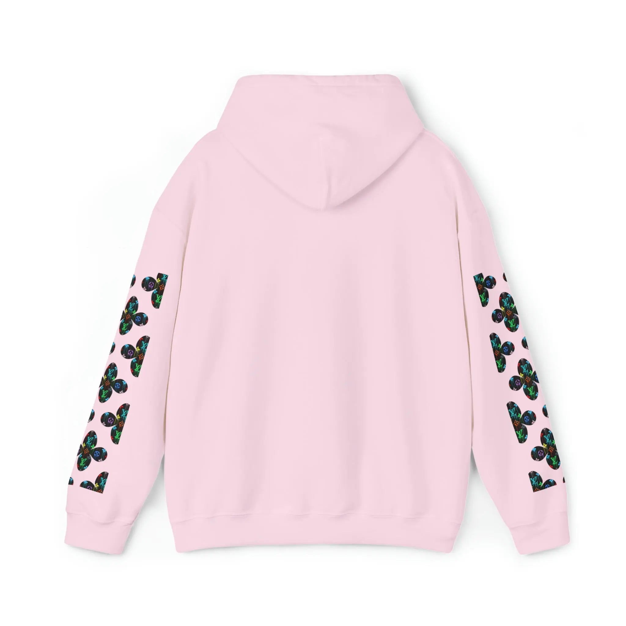  Multi-Colour Dripping Icons Flower with Sleeve Print Unisex Heavy Blend Hooded Sweatshirt Hoodie