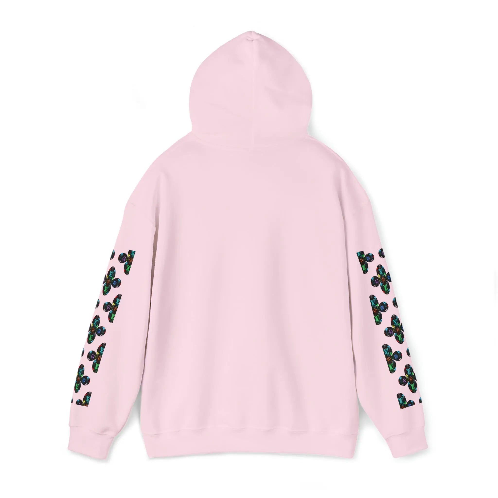  Multi-Colour Dripping Icons Flower with Sleeve Print Unisex Heavy Blend Hooded Sweatshirt Hoodie