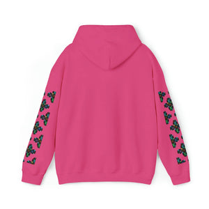  Multi-Colour Dripping Icons Flower with Sleeve Print Unisex Heavy Blend Hooded Sweatshirt Hoodie