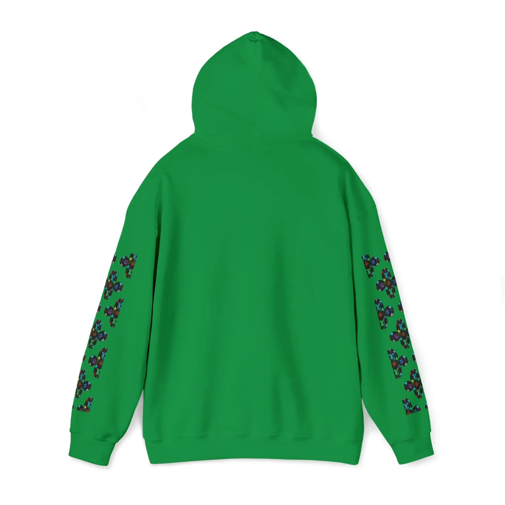  Multi-Colour Dripping Icons Flower with Sleeve Print Unisex Heavy Blend Hooded Sweatshirt Hoodie