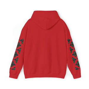  Multi-Colour Dripping Icons Flower with Sleeve Print Unisex Heavy Blend Hooded Sweatshirt Hoodie