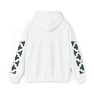  Multi-Colour Dripping Icons Flower with Sleeve Print Unisex Heavy Blend Hooded Sweatshirt Hoodie