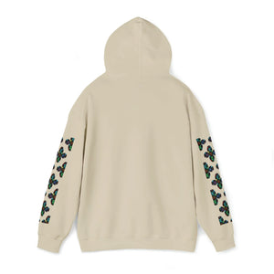  Multi-Colour Dripping Icons Flower with Sleeve Print Unisex Heavy Blend Hooded Sweatshirt Hoodie