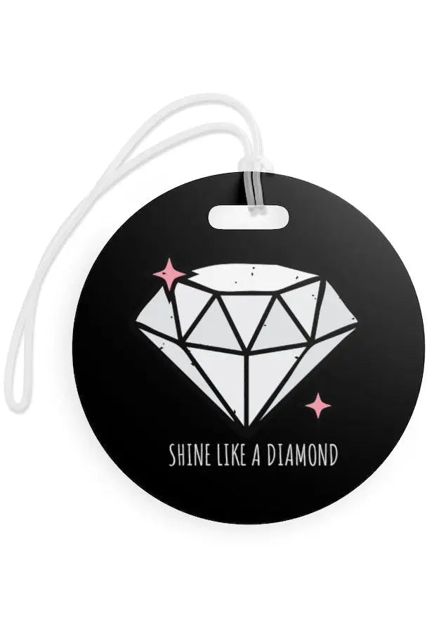 SHINE LIKE A DIAMOND (Pink Sparkles) (Black) Luggage Tag