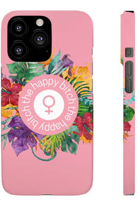 THE HAPPY BITCH (Petal Pink) Flower Power Pro-Aging Feminist Snap Phone Case