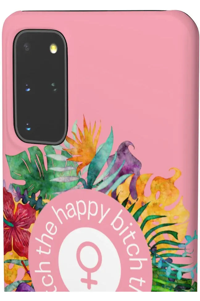 THE HAPPY BITCH (Petal Pink) Flower Power Pro-Aging Feminist Snap Phone Case