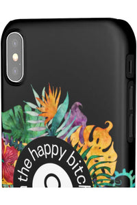 THE HAPPY BITCH (Pitch Black) Flower Power Pro-Aging Feminist Snap Phone Case