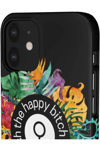 THE HAPPY BITCH (Pitch Black) Flower Power Pro-Aging Feminist Snap Phone Case