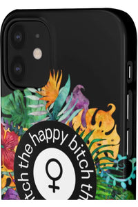 THE HAPPY BITCH (Pitch Black) Flower Power Pro-Aging Feminist Snap Phone Case