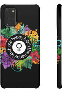 THE HAPPY BITCH (Pitch Black) Flower Power Pro-Aging Feminist Snap Phone Case