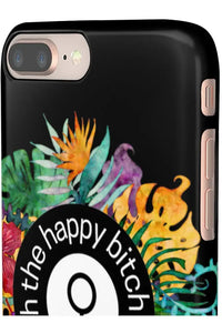 THE HAPPY BITCH (Pitch Black) Flower Power Pro-Aging Feminist Snap Phone Case