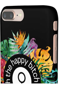 THE HAPPY BITCH (Pitch Black) Flower Power Pro-Aging Feminist Snap Phone Case