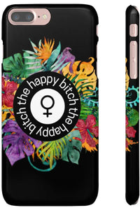 THE HAPPY BITCH (Pitch Black) Flower Power Pro-Aging Feminist Snap Phone Case