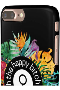 THE HAPPY BITCH (Pitch Black) Flower Power Pro-Aging Feminist Snap Phone Case