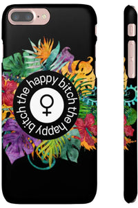 THE HAPPY BITCH (Pitch Black) Flower Power Pro-Aging Feminist Snap Phone Case