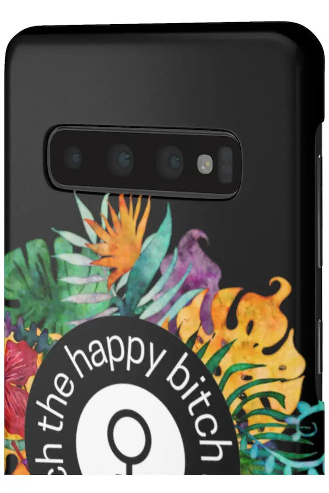 THE HAPPY BITCH (Pitch Black) Flower Power Pro-Aging Feminist Snap Phone Case