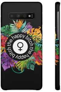 THE HAPPY BITCH (Pitch Black) Flower Power Pro-Aging Feminist Snap Phone Case