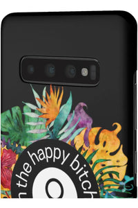 THE HAPPY BITCH (Pitch Black) Flower Power Pro-Aging Feminist Snap Phone Case