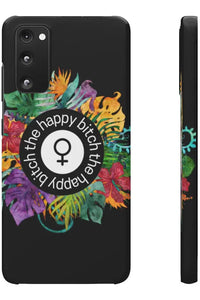 THE HAPPY BITCH (Pitch Black) Flower Power Pro-Aging Feminist Snap Phone Case