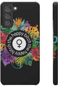 THE HAPPY BITCH (Pitch Black) Flower Power Pro-Aging Feminist Snap Phone Case