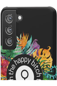 THE HAPPY BITCH (Pitch Black) Flower Power Pro-Aging Feminist Snap Phone Case