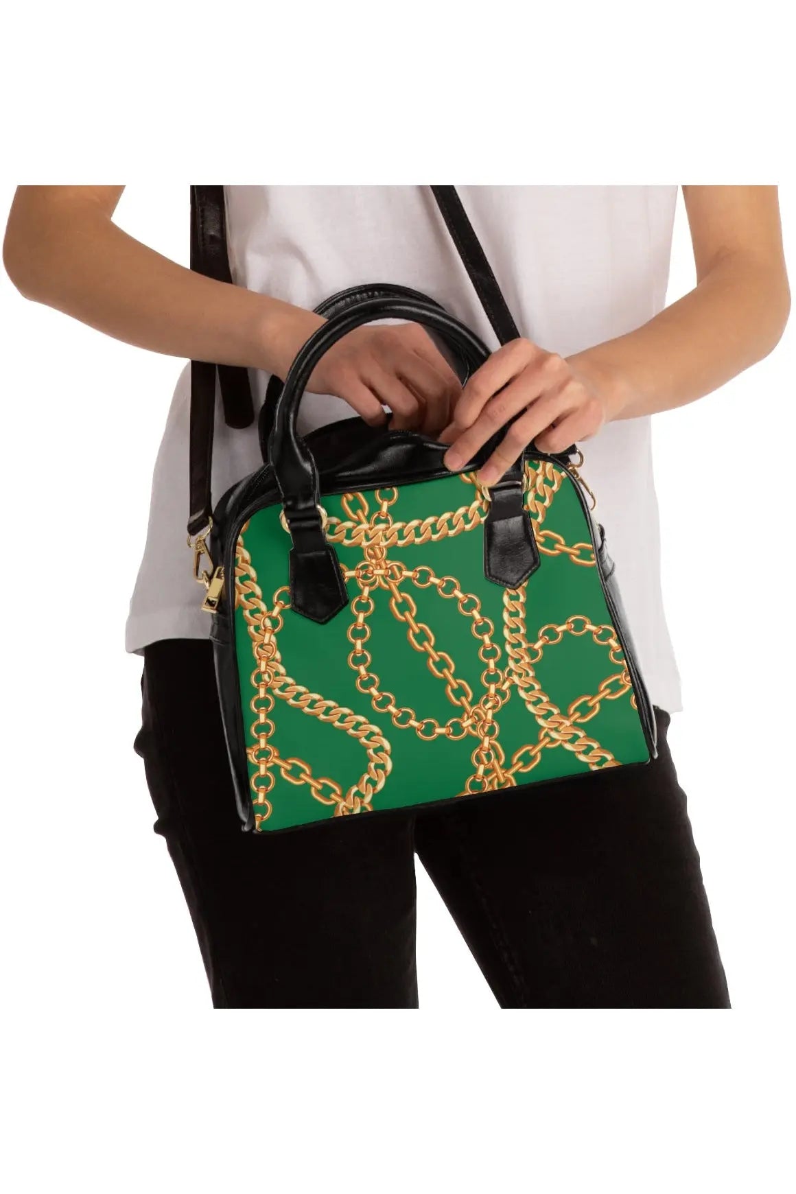 Designer Kelly Green Leather Handbag